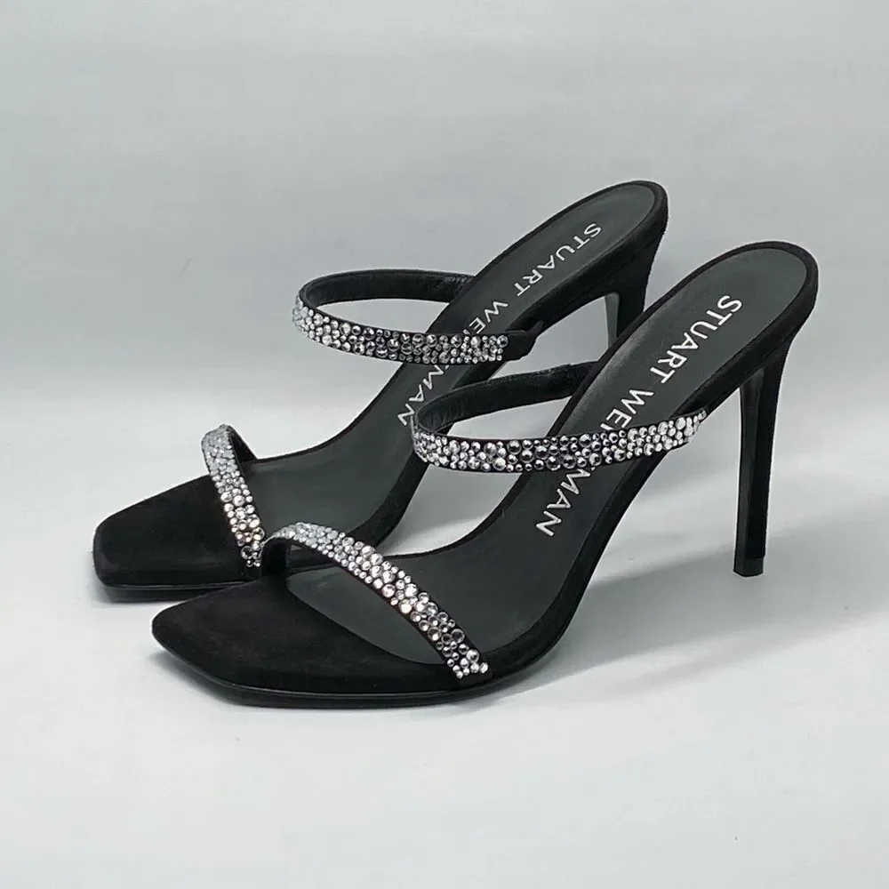 Stuart Weitzman Suede Embellished Sandals size 6.5
